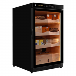 Vincellar C150A-SPBK Star Black Box / Spanish Cedar Wood Shelf Thermostatic Cigar Cabinet (3-tier, 300-500pcs)